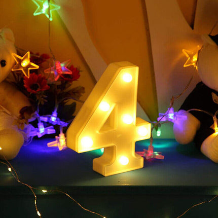 Numero luminoso bianco a LED decorazione per eventi feste compleanni luce calda 3000k 16x3 cm - enzoled