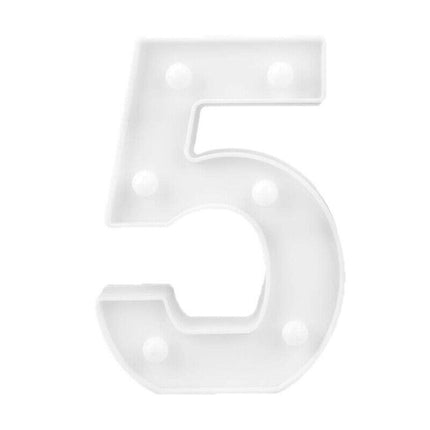Numero luminoso bianco a LED decorazione per eventi feste compleanni luce calda 3000k 16x3 cm - enzoled