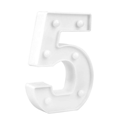 Numero luminoso bianco a LED decorazione per eventi feste compleanni luce calda 3000k 16x3 cm - enzoled