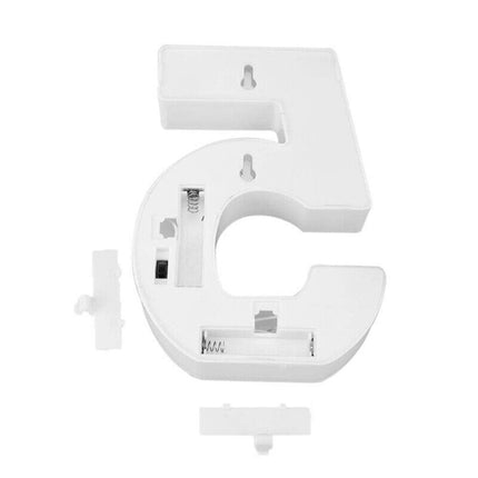Numero luminoso bianco a LED decorazione per eventi feste compleanni luce calda 3000k 16x3 cm - enzoled
