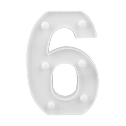 Numero luminoso bianco a LED decorazione per eventi feste compleanni luce calda 3000k 16x3 cm - enzoled
