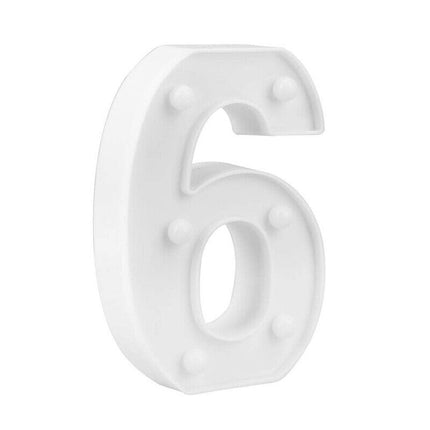 Numero luminoso bianco a LED decorazione per eventi feste compleanni luce calda 3000k 16x3 cm - enzoled