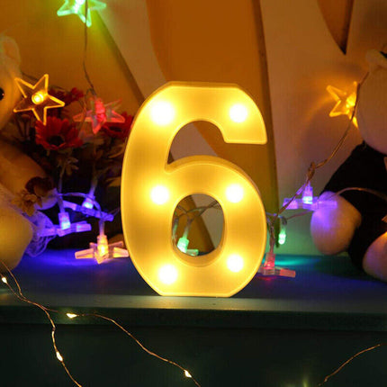 Numero luminoso bianco a LED decorazione per eventi feste compleanni luce calda 3000k 16x3 cm - enzoled