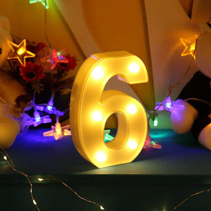 Numero luminoso bianco a LED decorazione per eventi feste compleanni luce calda 3000k 16x3 cm - enzoled