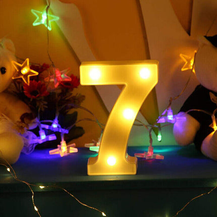 Numero luminoso bianco a LED decorazione per eventi feste compleanni luce calda 3000k 16x3 cm - enzoled