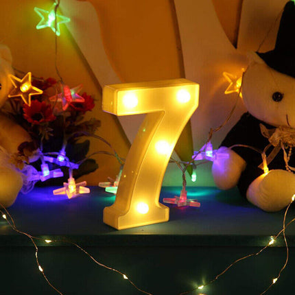 Numero luminoso bianco a LED decorazione per eventi feste compleanni luce calda 3000k 16x3 cm - enzoled
