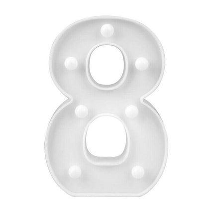 Numero luminoso bianco a LED decorazione per eventi feste compleanni luce calda 3000k 16x3 cm - enzoled