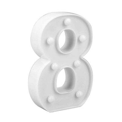 Numero luminoso bianco a LED decorazione per eventi feste compleanni luce calda 3000k 16x3 cm - enzoled