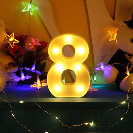 Numero luminoso bianco a LED decorazione per eventi feste compleanni luce calda 3000k 16x3 cm - enzoled