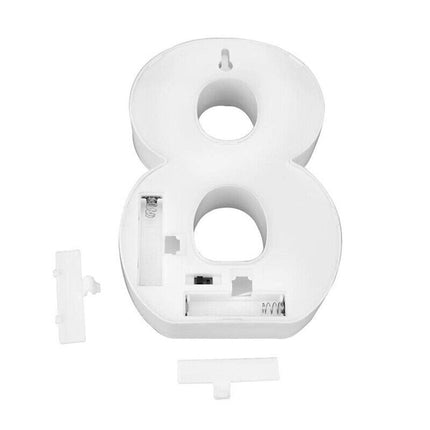 Numero luminoso bianco a LED decorazione per eventi feste compleanni luce calda 3000k 16x3 cm - enzoled