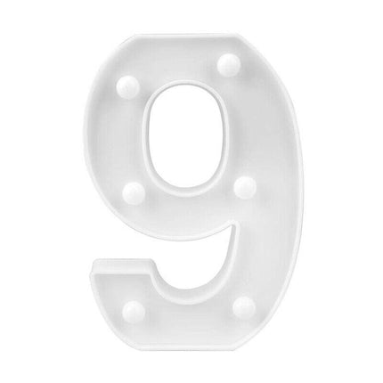 Numero luminoso bianco a LED decorazione per eventi feste compleanni luce calda 3000k 16x3 cm - enzoled