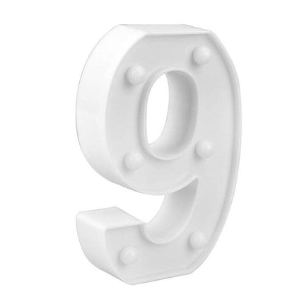 Numero luminoso bianco a LED decorazione per eventi feste compleanni luce calda 3000k 16x3 cm - enzoled