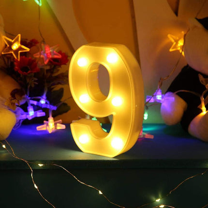 Numero luminoso bianco a LED decorazione per eventi feste compleanni luce calda 3000k 16x3 cm - enzoled