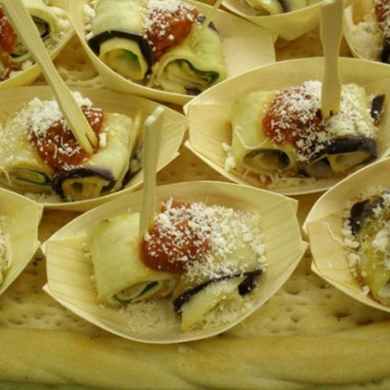 Set 32 barchette in legno per aperitivi buffet ciotola monouso per monoporzioni finger food antipasti - enzoled