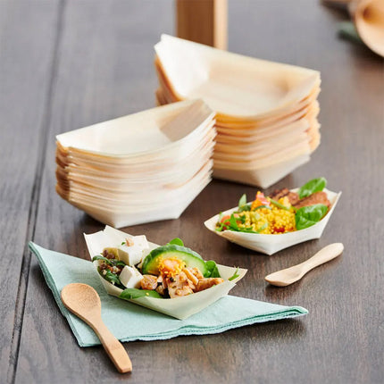 Set 32 barchette in legno per aperitivi buffet ciotola monouso per monoporzioni finger food antipasti - enzoled