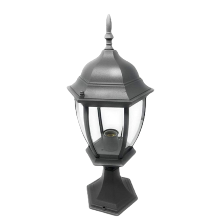 LAMPADA LANTERNA FARETTO DA TERRA APPLIQUE DA GIARDINO E27 DA ESTERNO IP45 GRIGIO - enzoled