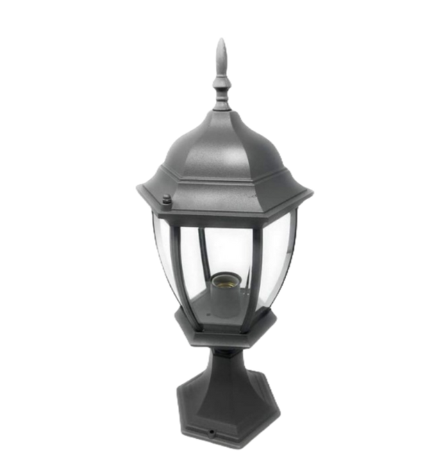 LAMPADA LANTERNA FARETTO DA TERRA APPLIQUE DA GIARDINO E27 DA ESTERNO IP45 GRIGIO - enzoled