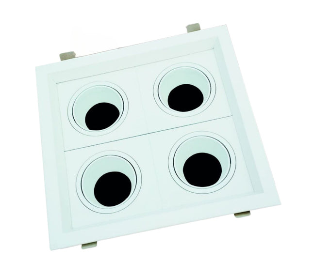 Supporto Portafaretto Recesso Bianco 4XGU10 in Alluminio+Metallo+PC per Lampade LED enzoled