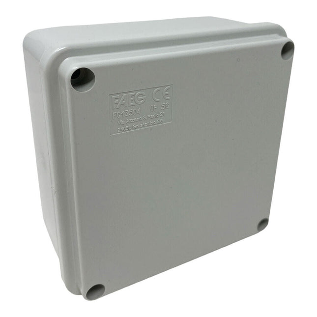 Scatola di derivazione quadrata box con coperchio con viti con pareti lisci tenuta stagna IP56 100xx100x50 mm - enzoled