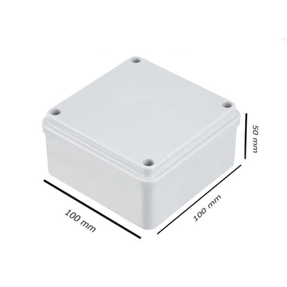 Scatola di derivazione quadrata box con coperchio con viti con pareti lisci tenuta stagna IP56 100xx100x50 mm - enzoled