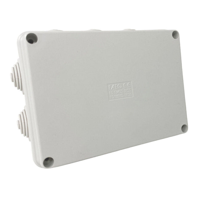 Scatola di derivazione rettangolare box con coperchio con viti 10 passacavi tenuta stagna IP55 150xx110x70 mm - enzoled