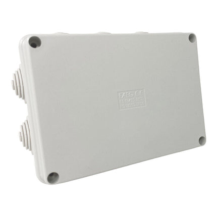 Scatola di derivazione rettangolare box con coperchio con viti 10 passacavi tenuta stagna IP55 190xx140x70 mm - enzoled