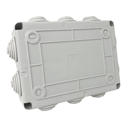 Scatola di derivazione rettangolare box con coperchio con viti 10 passacavi tenuta stagna IP55 190xx140x70 mm - enzoled