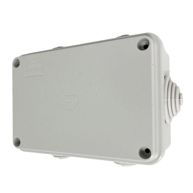 Scatola di derivazione rettangolare box con coperchio con viti 6 passacavi tenuta stagna IP55 120xx80x50 mm - enzoled