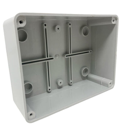 Scatola di derivazione rettangolare box con coperchio con viti con pareti lisci tenuta stagna IP56 120xx80x50 mm - enzoled