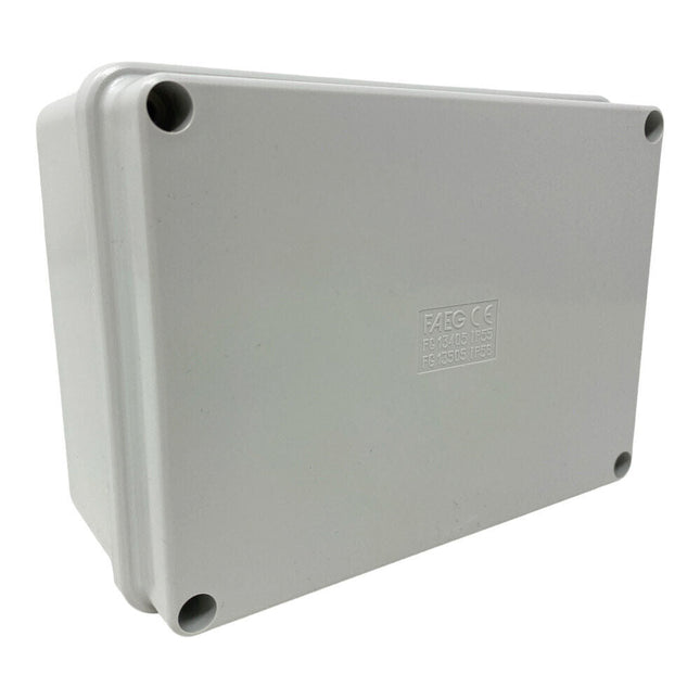 Scatola di derivazione rettangolare box con coperchio con viti con pareti lisci tenuta stagna IP56 190xx140x70 mm - enzoled