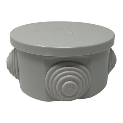 Scatola di derivazione tonda box con coperchio a pressione 4 passacavi tenuta stagna IP44 Ø 80x40 mm - enzoled