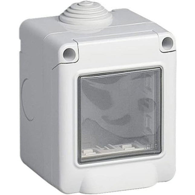 Cassetta con coperchio idrobox per esterno a 2 posti compatibile con matix custodia per interruttori ip55 - enzoled