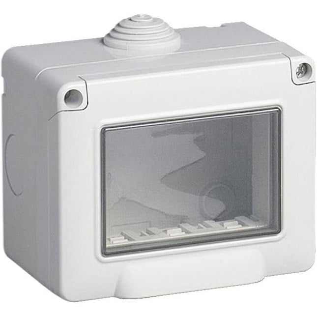 Cassetta con coperchio idrobox per esterno a 3  posti compatibile con matix custodia per interruttori ip55 - enzoled