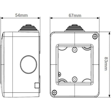 Custodia idrobox per esterno a 2 posti compatibile con matix cassetta per interruttori ip40 - enzoled