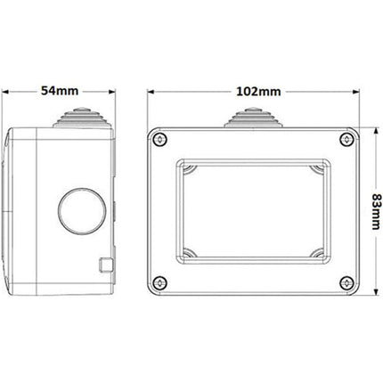 Custodia idrobox per esterno a 3 posti compatibile con matix cassetta per interruttori ip40 - enzoled