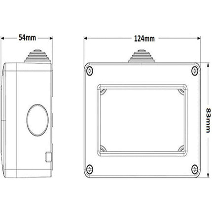 Custodia idrobox per esterno a 4 posti compatibile con matix cassetta per interruttori ip40 - enzoled