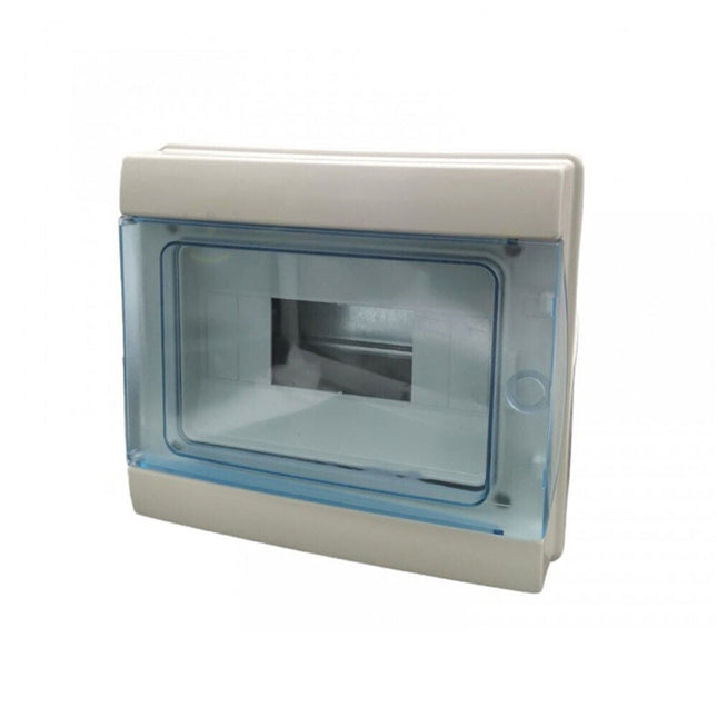 Centralino da parete 8 moduli con portello quadro elettrico a stagno IP65 215x200x105 mm - enzoled