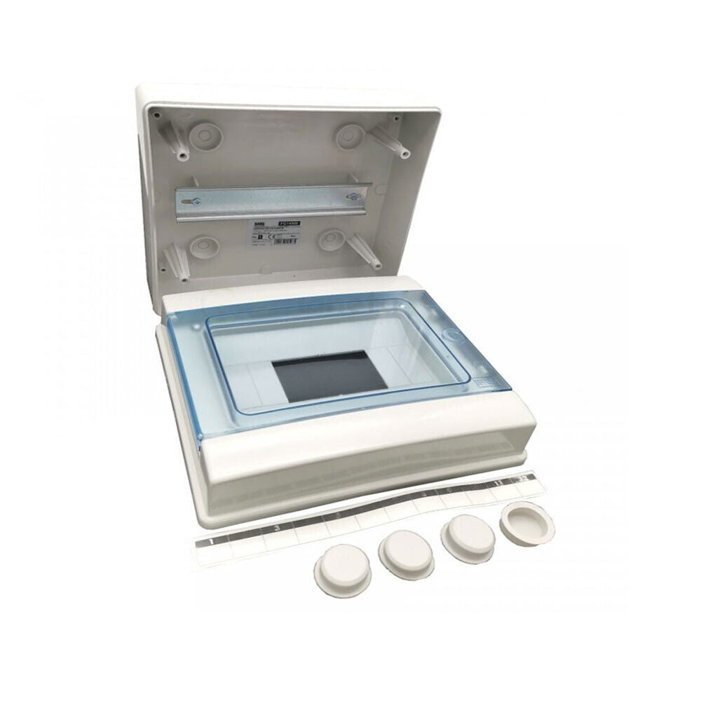 Centralino da parete 8 moduli con portello quadro elettrico a stagno IP65 215x200x105 mm - enzoled