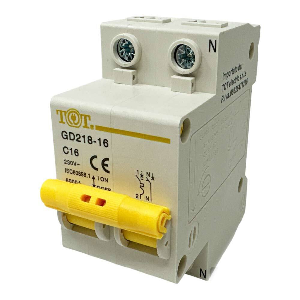 Interruttore automatico magnetotermico differenziale salvavita modulare per quadro elettrico 2P+N 6ka 10 16 20 25 32 40 63 ampere - enzoled