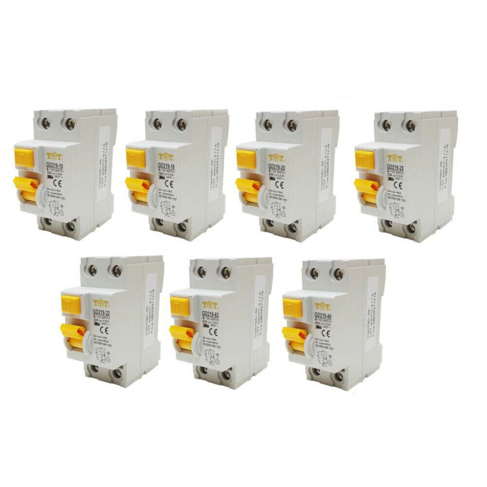 Interruttore magnetotermico differenziale salvavita modulare per quadro elettrico 2 moduli 2P+N 6ka 10 16 20 25 32 40 63 ampere - enzoled