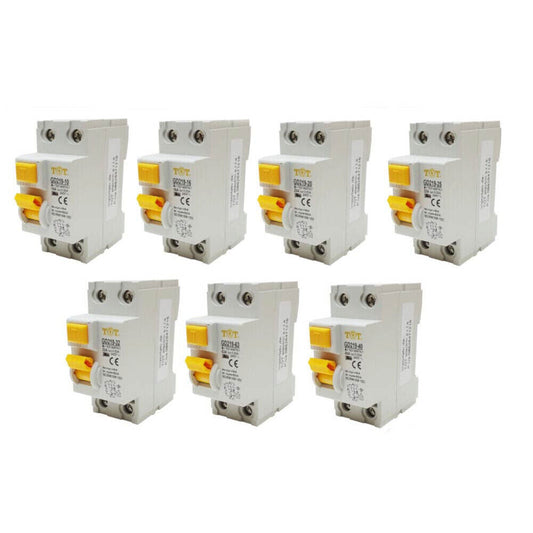 Interruttore magnetotermico differenziale salvavita modulare per quadro elettrico 2 moduli 2P+N 6ka 10 16 20 25 32 40 63 ampere - enzoled