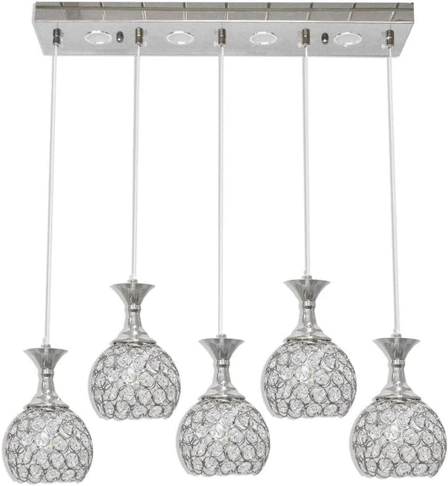 Lampadario led da soffitto a sospensione 35 watt luce fredda 6500k portalampada G9 con sfere con cristalli gocce in acrilico - enzoled