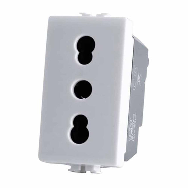 Presa bipasso bivalente 10-16A compatibile matix prese modulo cassetta 503 - enzoled