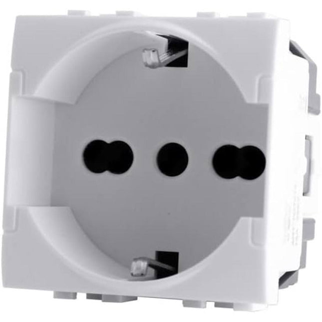 Presa schuko 10/16A compatibile con living light international air prese spina 2P presa elettrica a muro spina - enzoled