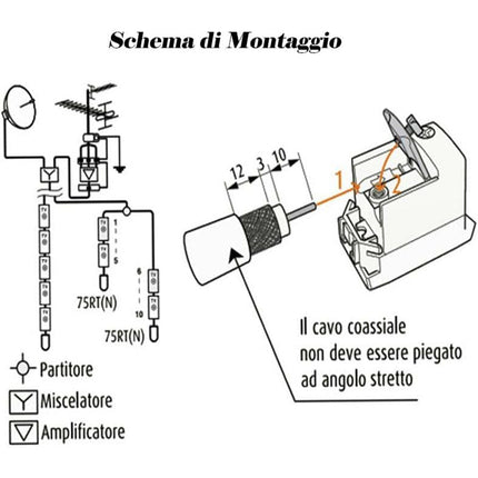 Presa tv passante compatibile con living light international air connettore maschio prese da incasso per moduli - enzoled
