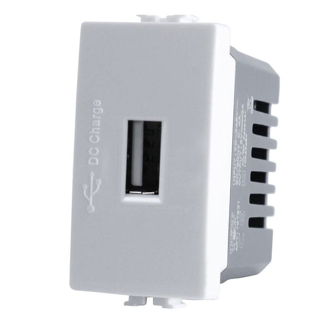 Modulo presa USB da muro per placca cassetta 503 compatibile con matix 5V - enzoled