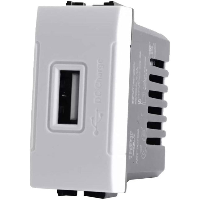Modulo presa USB da muro per placca cassetta 503 compatibile con living light international air 5V - enzoled