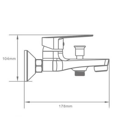 Rubinetto per bagno moderno miscelatore orientabile quadrato per vasca in ottone cromato lucido modello Cube - enzoled