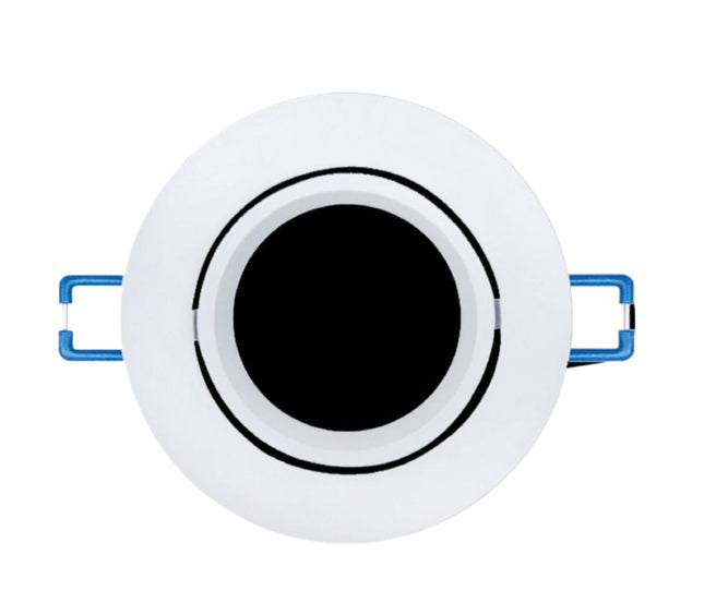 Supporto GU10 in Alluminio Bianco 75mm Tondeggiante per Lampade LED enzoled