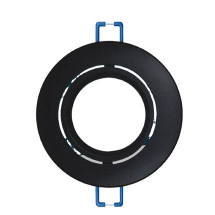 Supporto GU10 in Alluminio Nero 75mm Tondeggiante per Lampade LED enzoled